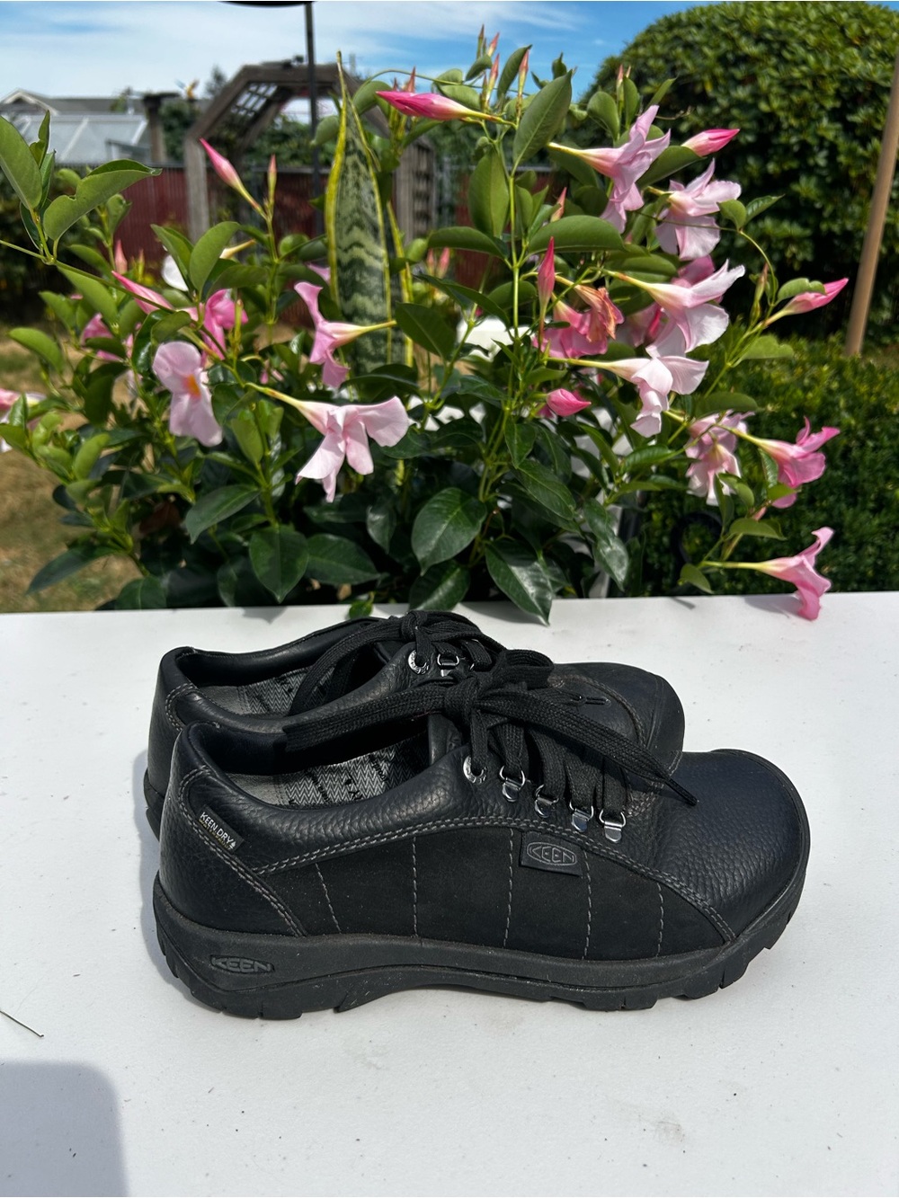Keen Austin Keen Dry Women’s Black Leather Low Hiking Shoe Size 8.5